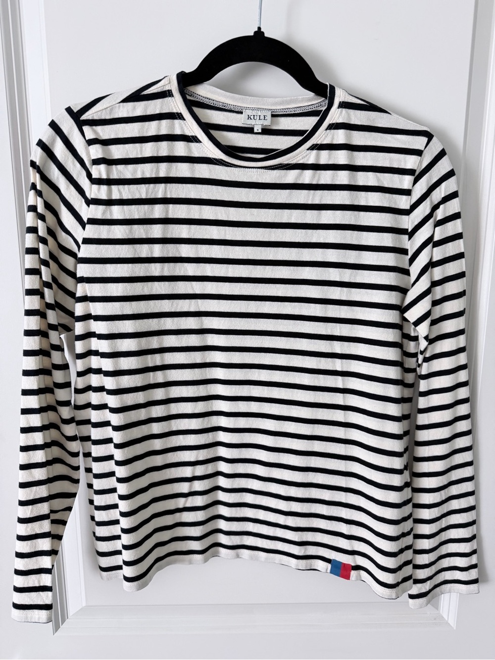 KULE Black & White Striped Long-Sleeve Tee